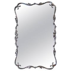 Large Mid-Century Nickel Mirror 10