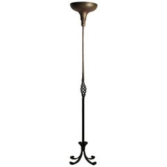 Erwin Gruen Hand-Forged Wrought Iron Gilded Torchere Floor Lamp