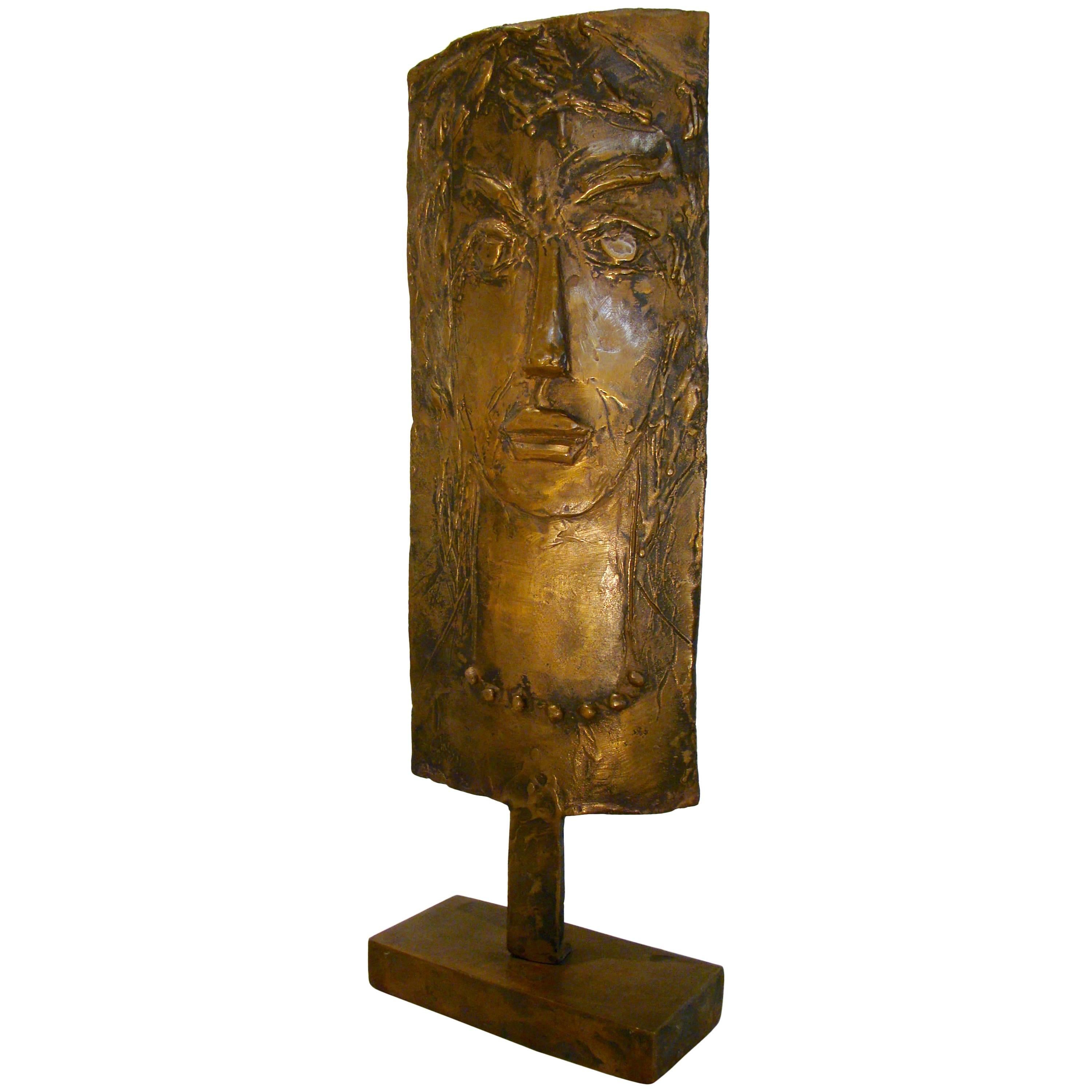 Bronze Torch Cut Table Sculpture by E. Katz For Sale