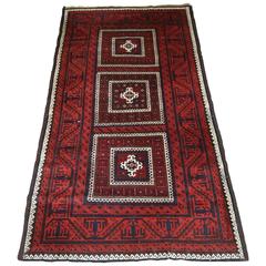 Antique Baluch Rug with Unusual Three Compartment Design, circa 1900