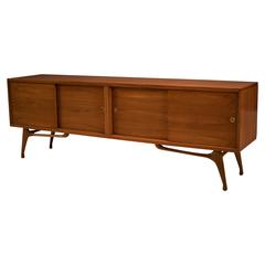 Mid-Century Walnut Console Credenza