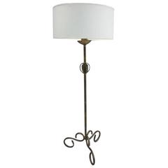 French Mid-Century Gilt Iron Faux Bamboo Standing Lamp by Maison Baguès 7