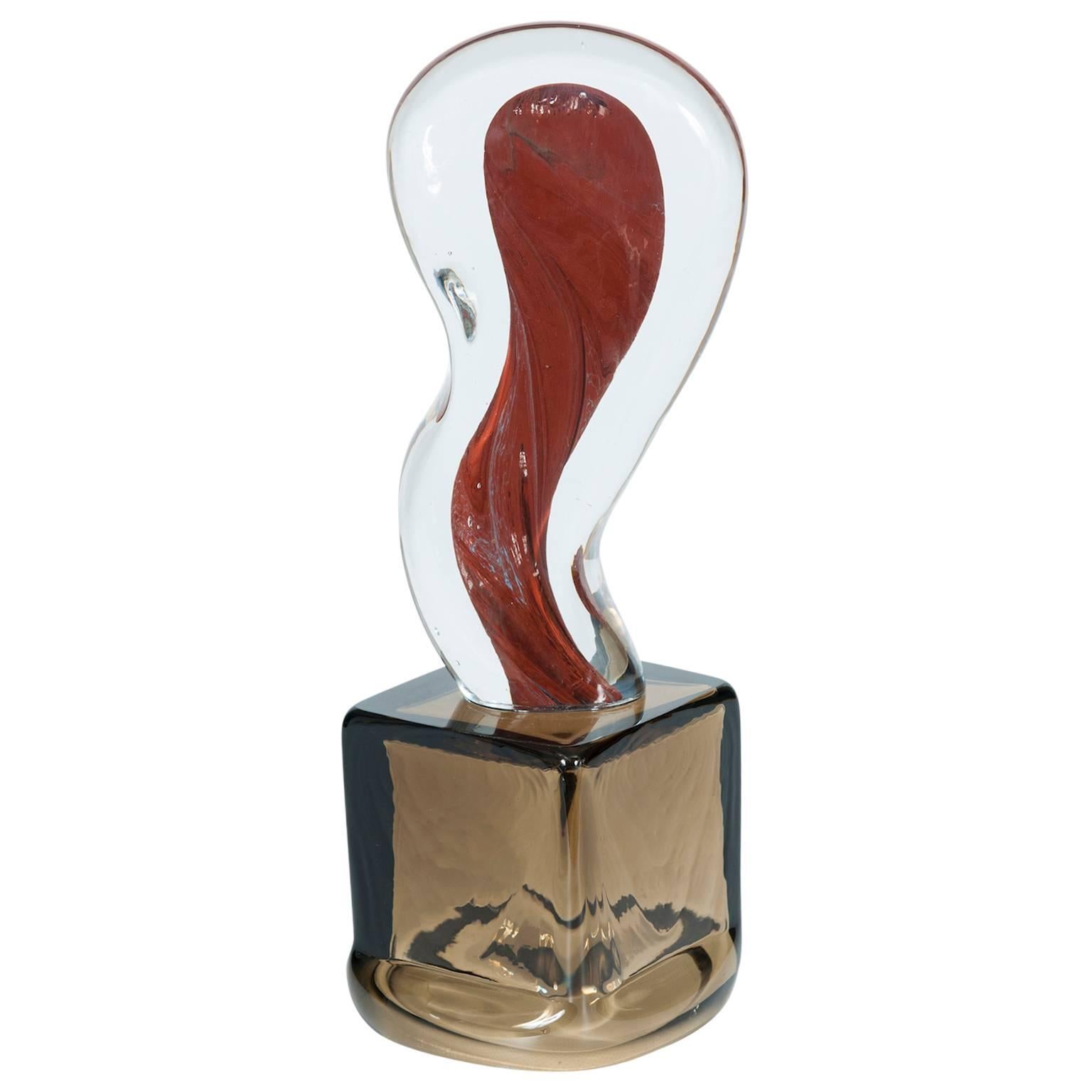 Italian Venetian Sculpture "Abstract" in Murano Glass, by Romano Donà, 1980s For Sale