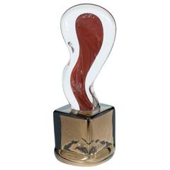 Italian Venetian Sculpture "Abstract" in Murano Glass, by Romano Donà, 1980s 4