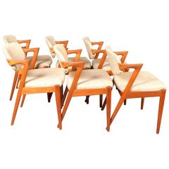 Set of Six Kai Kristiansen Model 42 Teak Dining Chairs