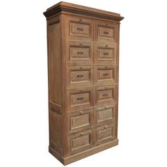 French Oak Notary Oak Clapet  File Cabinet, circa 1900