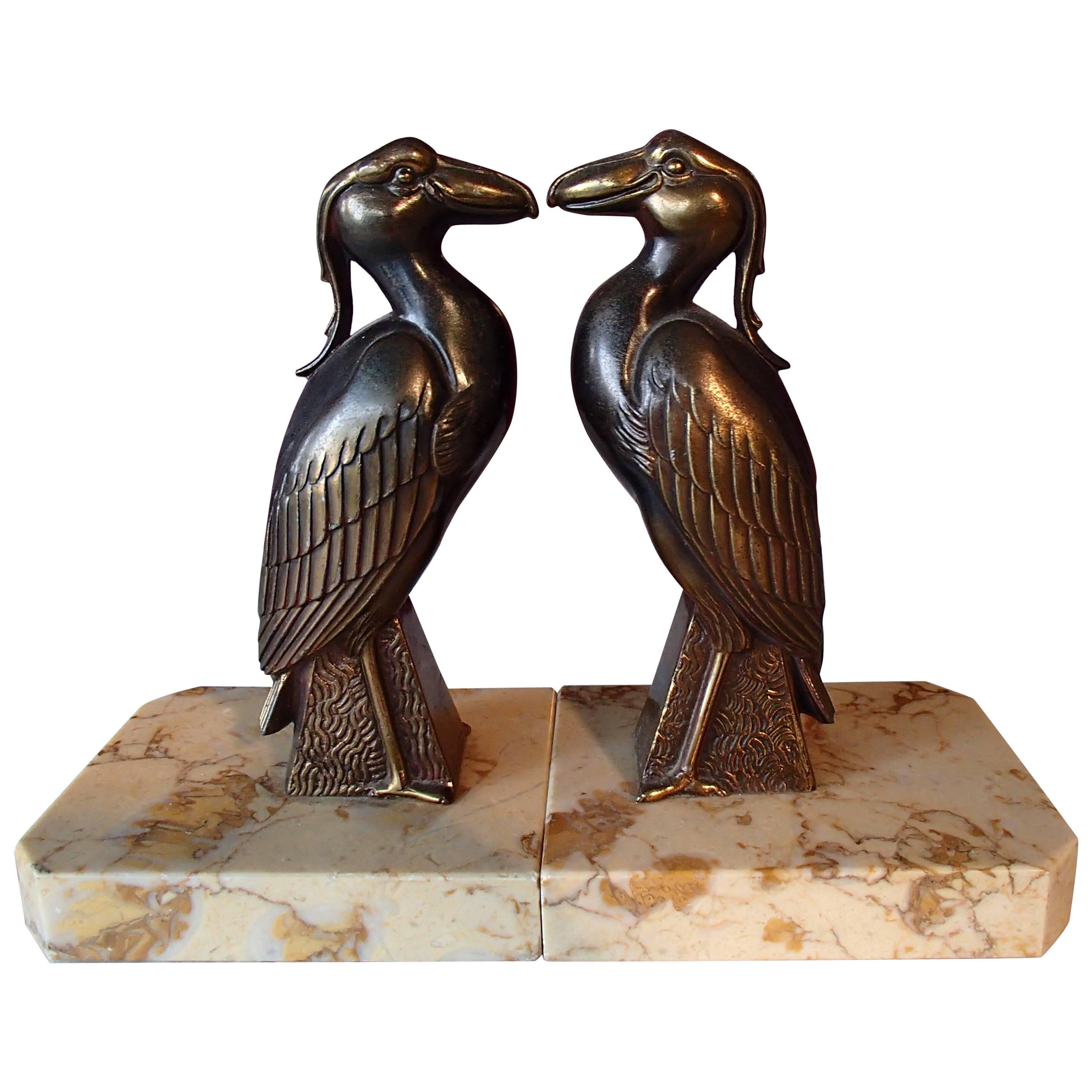 Pair of Art Deco Bronze Bird Bookend by Jamar
