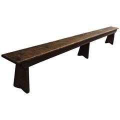 Used Massive Rustic and Primitive Hudson Valley, NY Grange Hall Bench