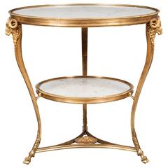 19th Century French Marble and Gilt Brass Occasional Table