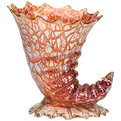 Rare Art Nouveau Loetz Golden Iridescent Shell Vase, circa 1899