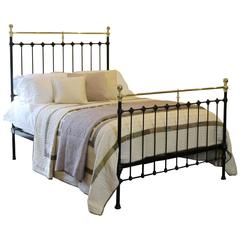 Antique Black Brass and Iron Bed - MK84