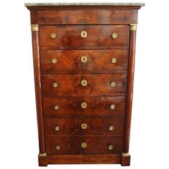 French First Empire Tall Chest in Mahogany