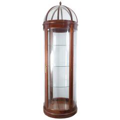 Vintage Mahogany Dome Top Circular Showcase 9