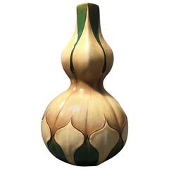 Amphora Double Gourde Ceramic Vase, Vienna Austria, circa 1910