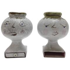 Pair of Baluster Ceramic Vases Decorated by Robert & Jean Cloutier
