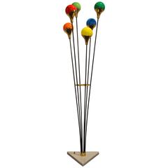 Italian Six colored Globes Floor Lamp 