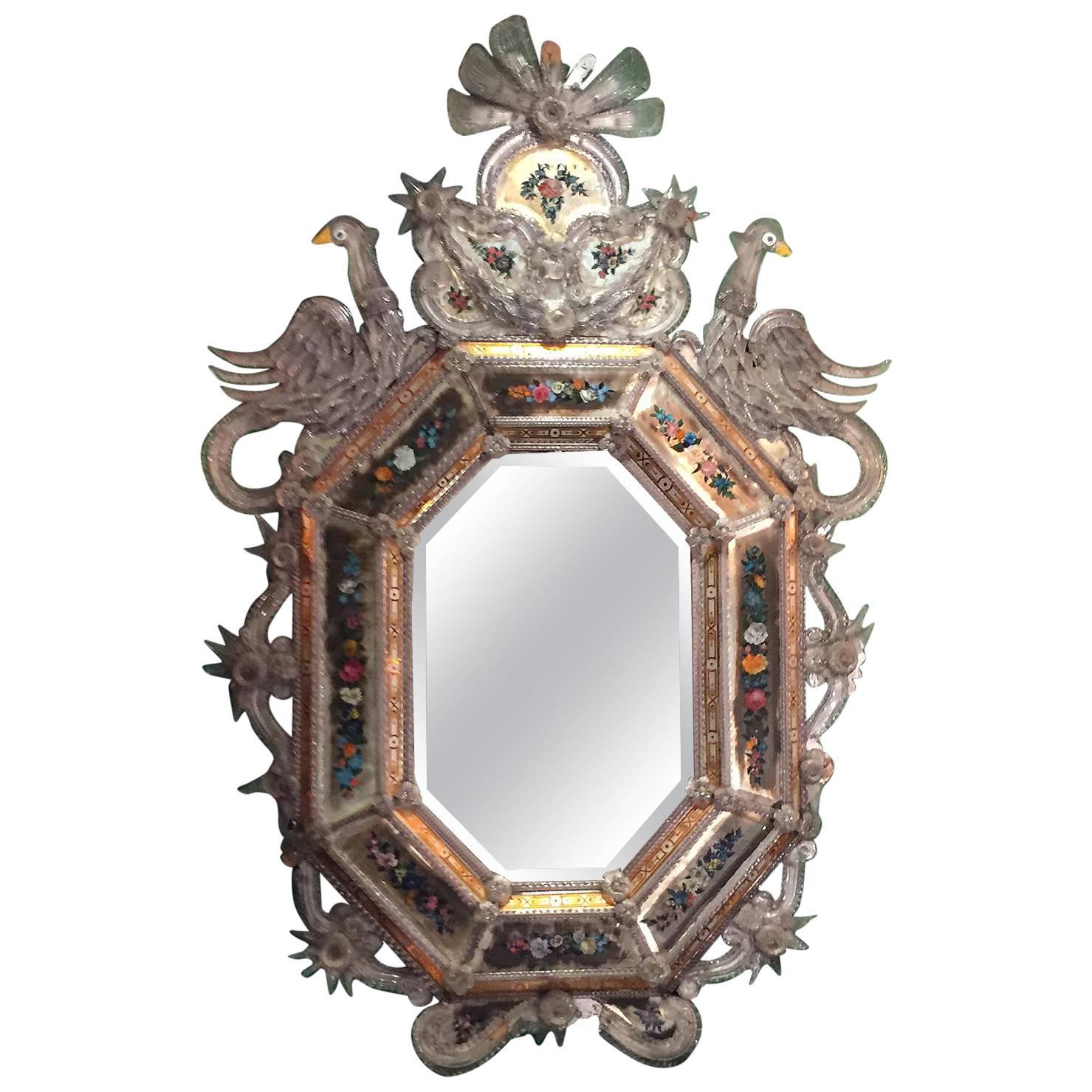 Venetian Mirror 19th Century by Toiso and Barovier Murano For Sale