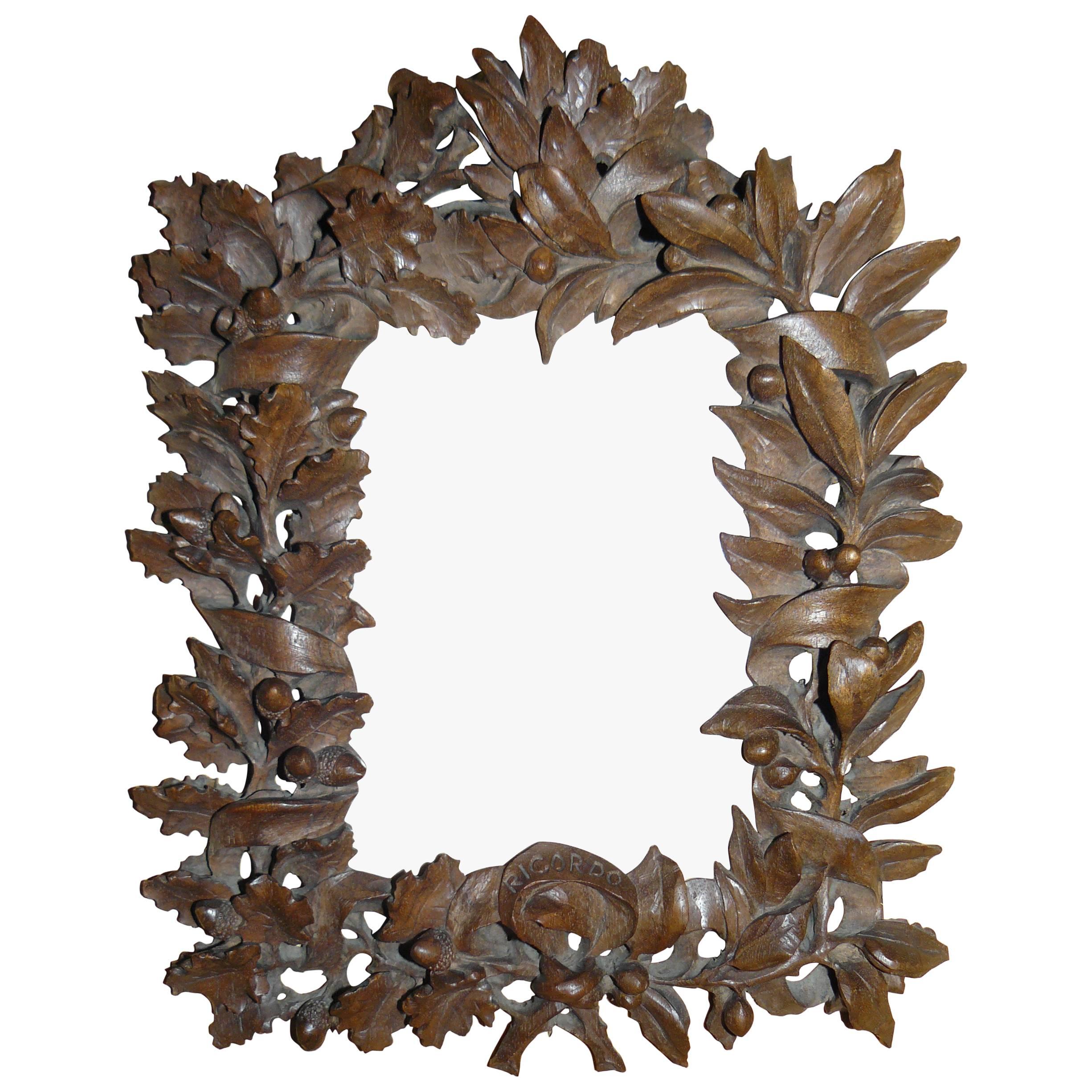 19th Century Carved Wood Frame For Sale