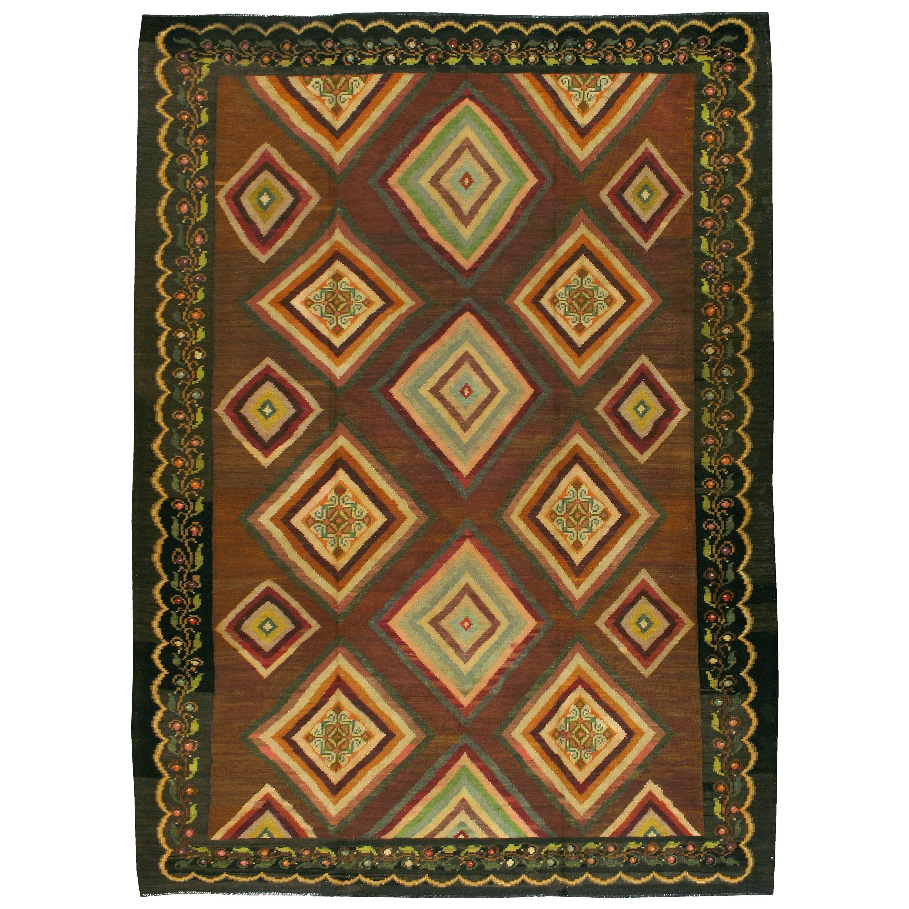Vintage Turkish Flat-Weave Kilim Rug