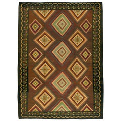 Vintage Turkish Flat-Weave Kilim Rug & Kilim