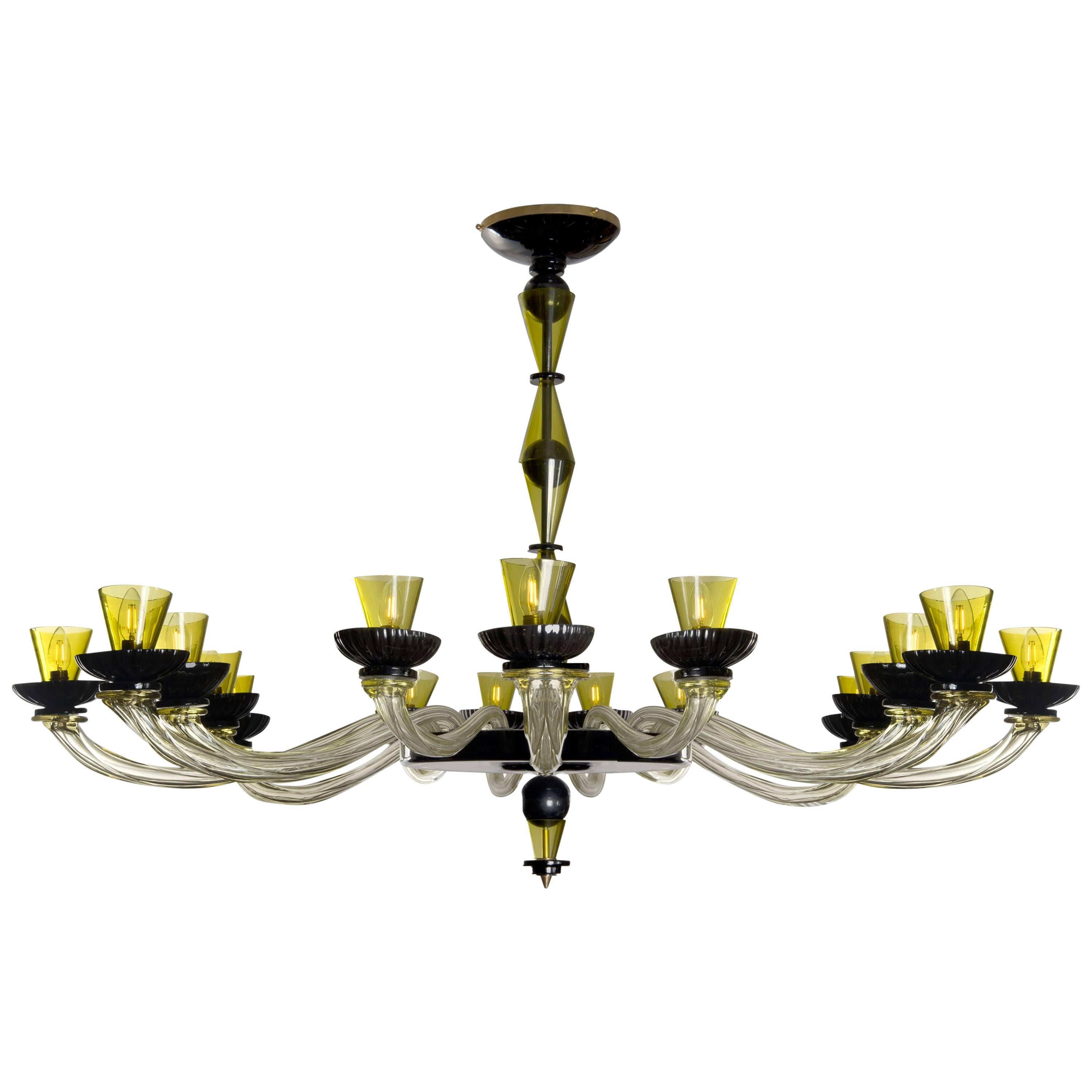 Large Cenedese Murano Glass Chandelier, circa 1980