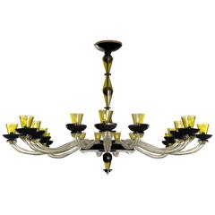 Large Cenedese Murano Glass Chandelier, circa 1980