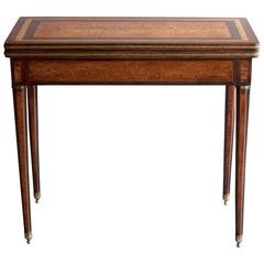 19th Century Continental Burr Maple and Mahogany Marquetry Card Table