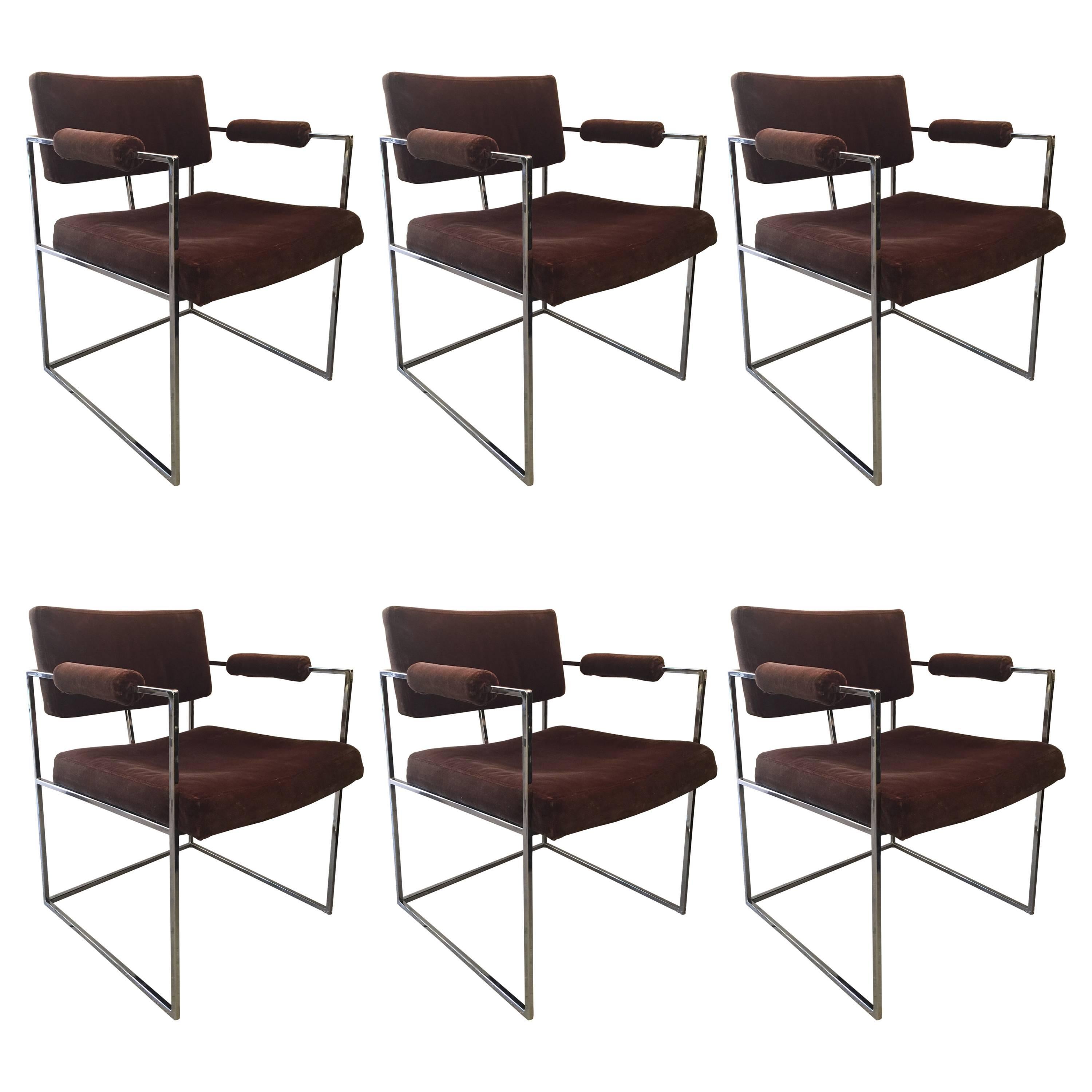 Cube Chrome Dining Chairs by Milo Baughman in COM/Priced Individually