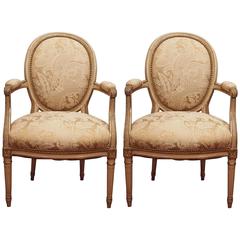 Pair of Louis XVI Oval Back Armchairs 5