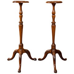 Pair of Matching Regency Walnut Candle Stands