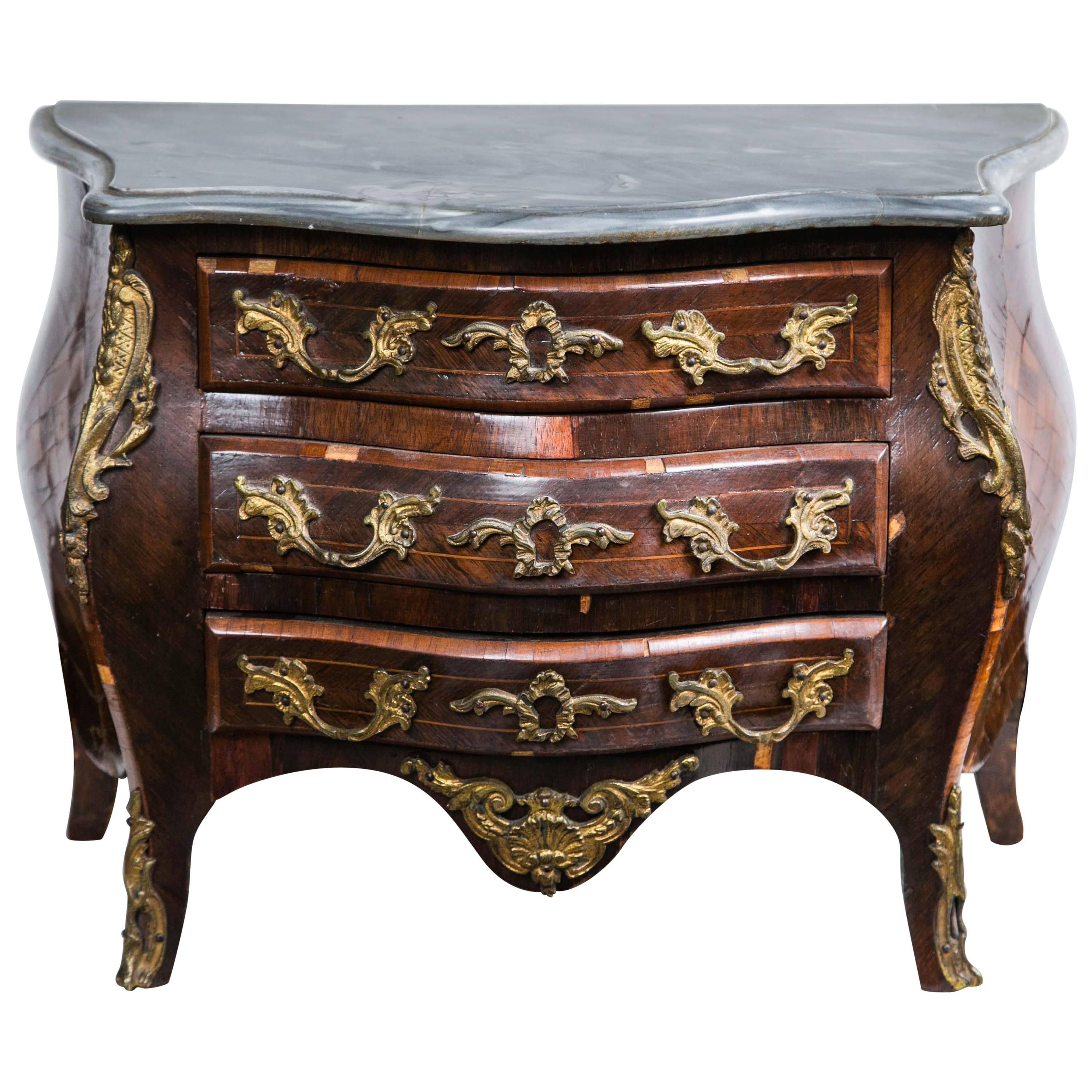 Miniature Louis XV Style Marble Commode For Sale