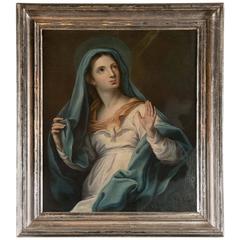18th Century French Oil on Canvas of the Virgin