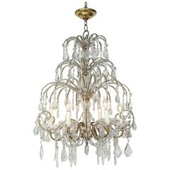Italian Crystal Beaded Waterfall Chandelier 5