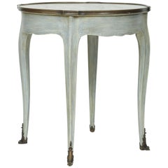 Painted Louis XVI Style Marble-Top Occasional Table