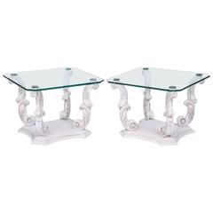 Pair of Italian End Tables on Scrolling Legs 10
