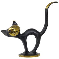 Walter Bosse Brass Cat Figurine, Hertha Baller, Austria, 1950s 9
