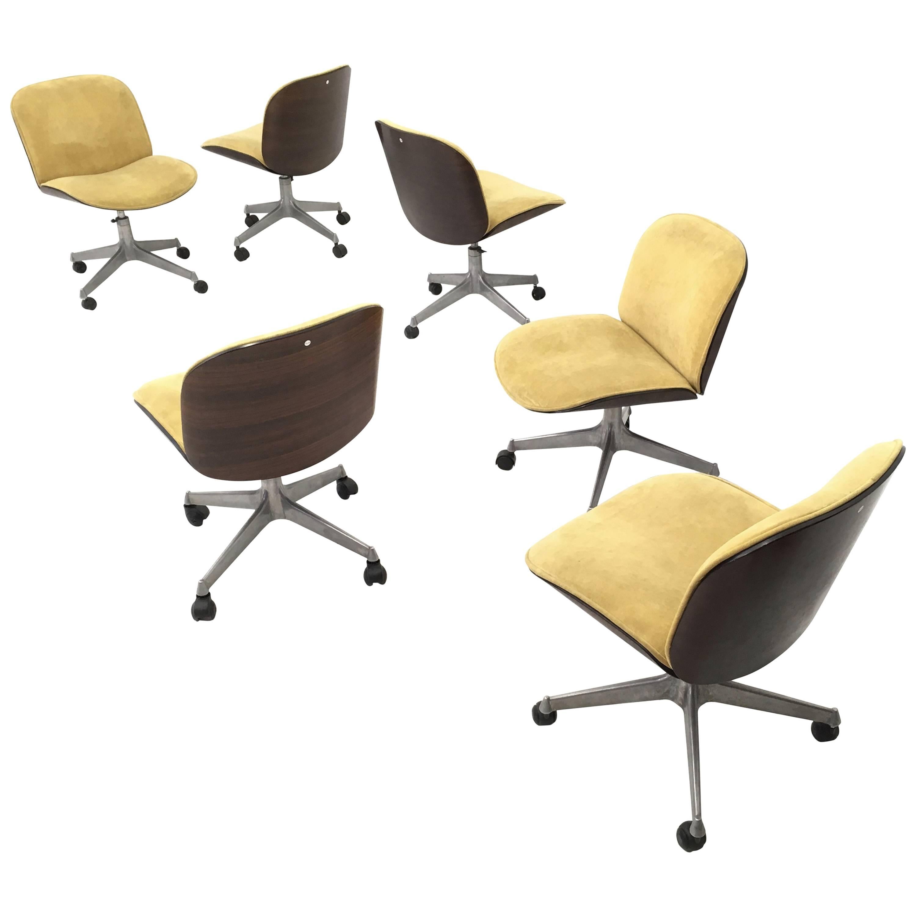 Set of Six Office Chairs by Ico Parisi for MIM, 1960s