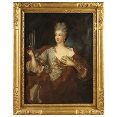 19th Century French Painting Portrait of a Noblewoman