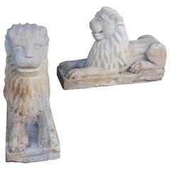 19th Century Cut Stone Lions 1