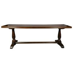 Italian Baroque Walnut Trestle Table