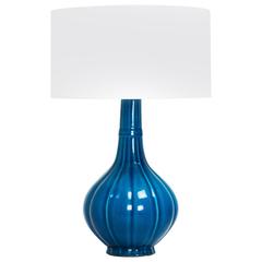 Pol Chambost Blue Crackle Glaze Ceramic Lamp