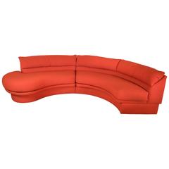 Vladimir Kagan for Directional Crescent-Shaped Sectional Sofa