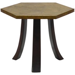 Harvey Probber Hexagonal Side Table with Bronze Top