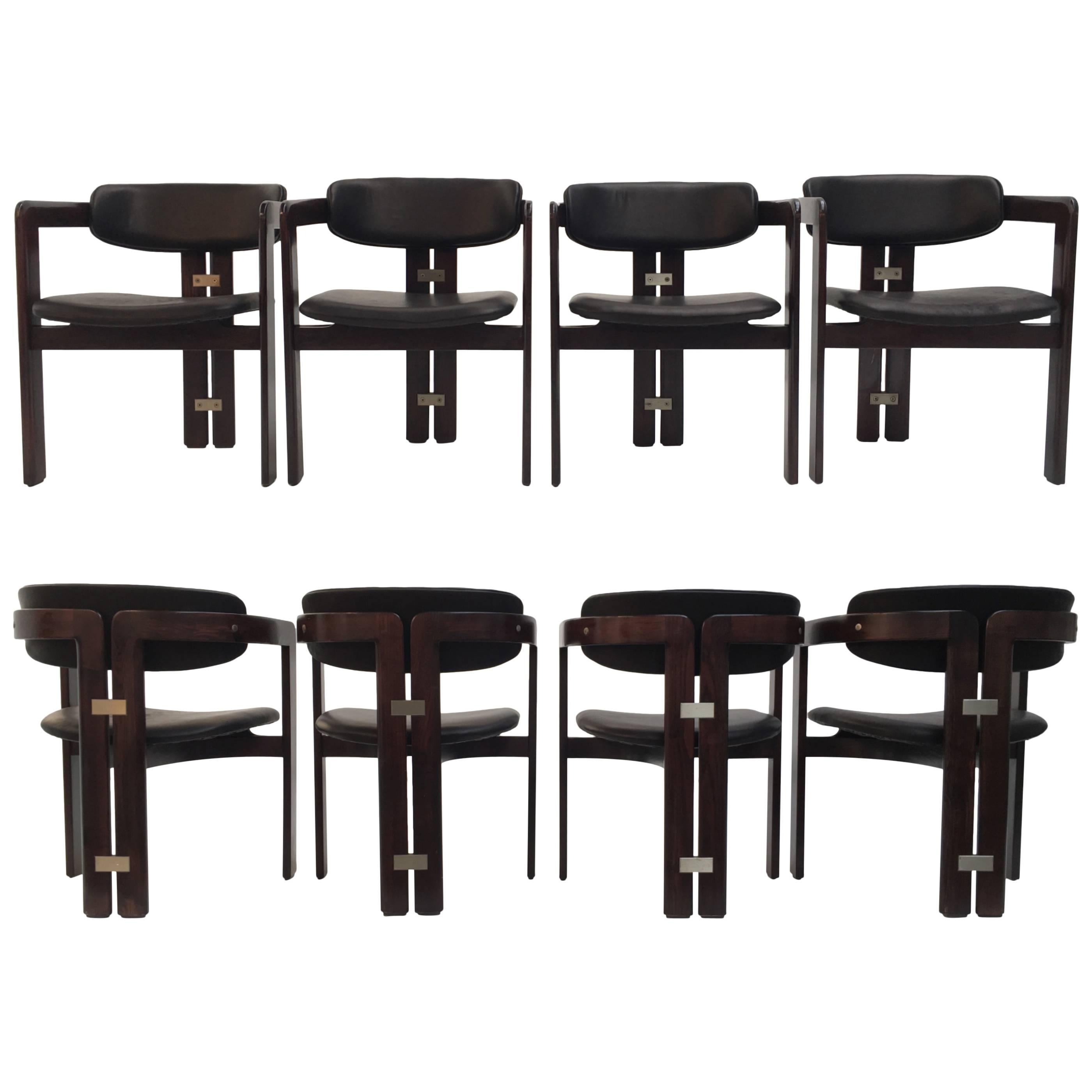 Set of Eight Pamplona Dining Chairs by Augusto Savini for Pozzi, Italy, 1965