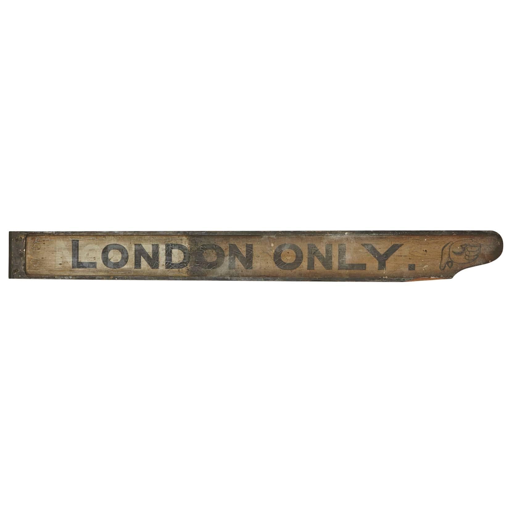 Original Antique Double-Sided Train Station Sign London Only