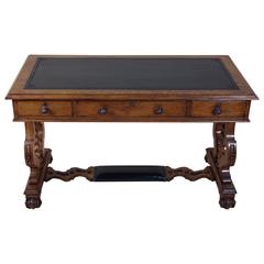 Mid 19th Century Oak Three-Drawer Writing Table 4