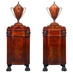 Pair of George Smith Style Dining Pedestals with Cutlery Urns