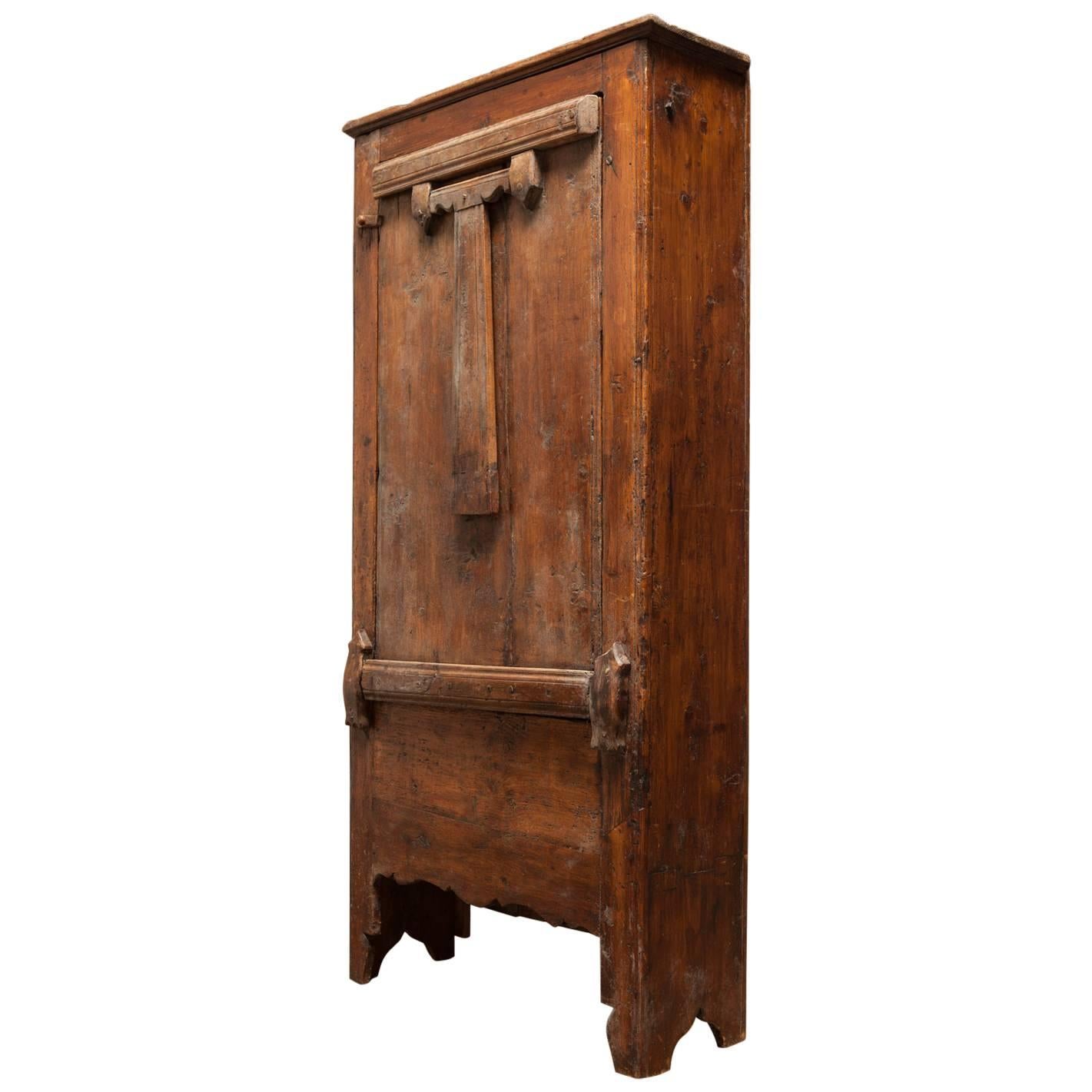 16th Century Primitive Dutch Cupboard with Drop Down Table at