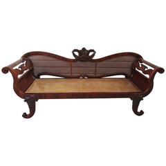 19th Century Cuban Regency Mahogany Caned Sofa 4