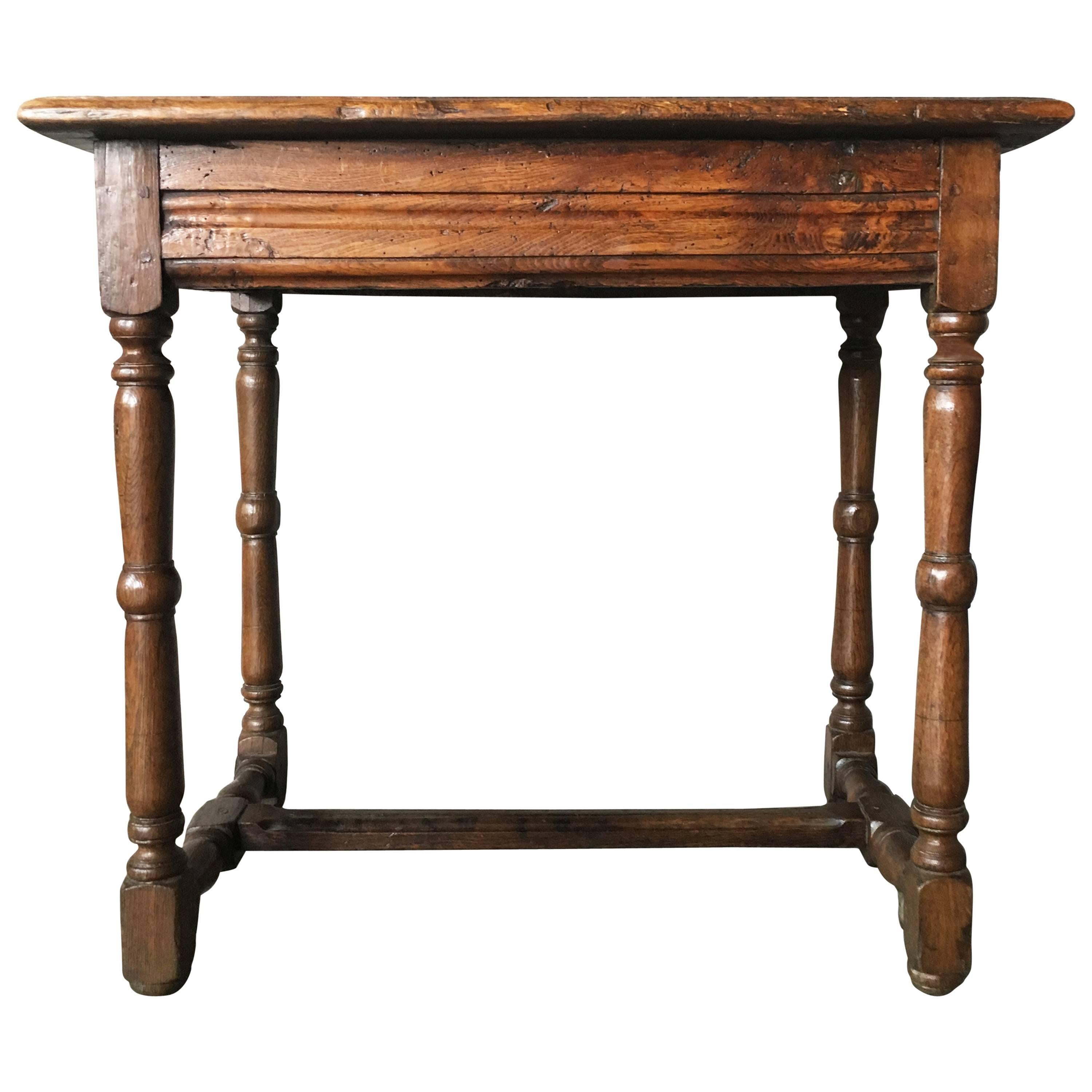 Antique Oak Side Table, circa 18th Century